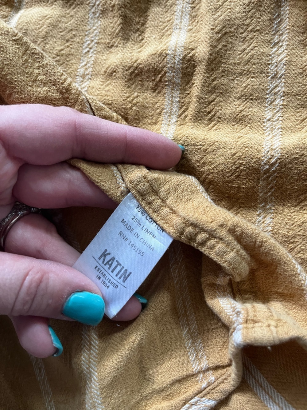 Mustard yellow linen blend shirt - Picture 4 of 4